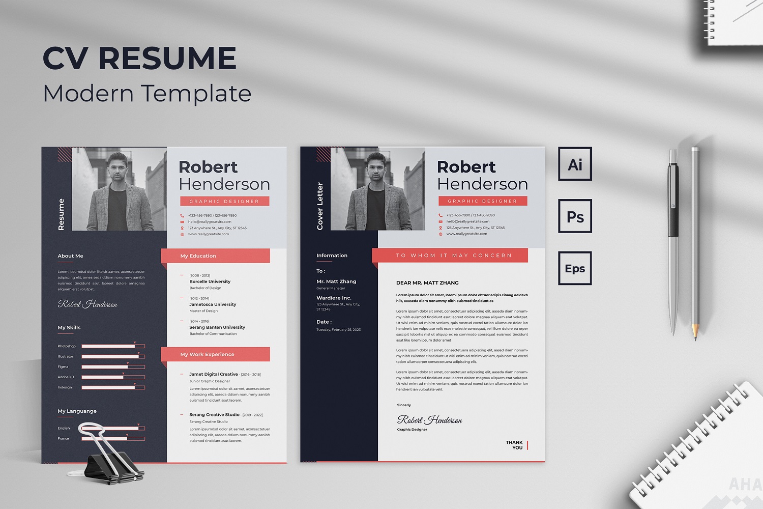 Modern Graphic Designer CV Resume