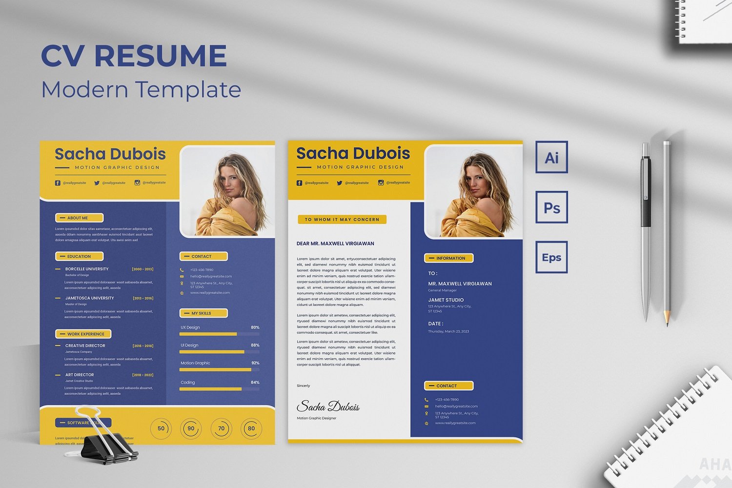 Motion Graphic CV Resume Template