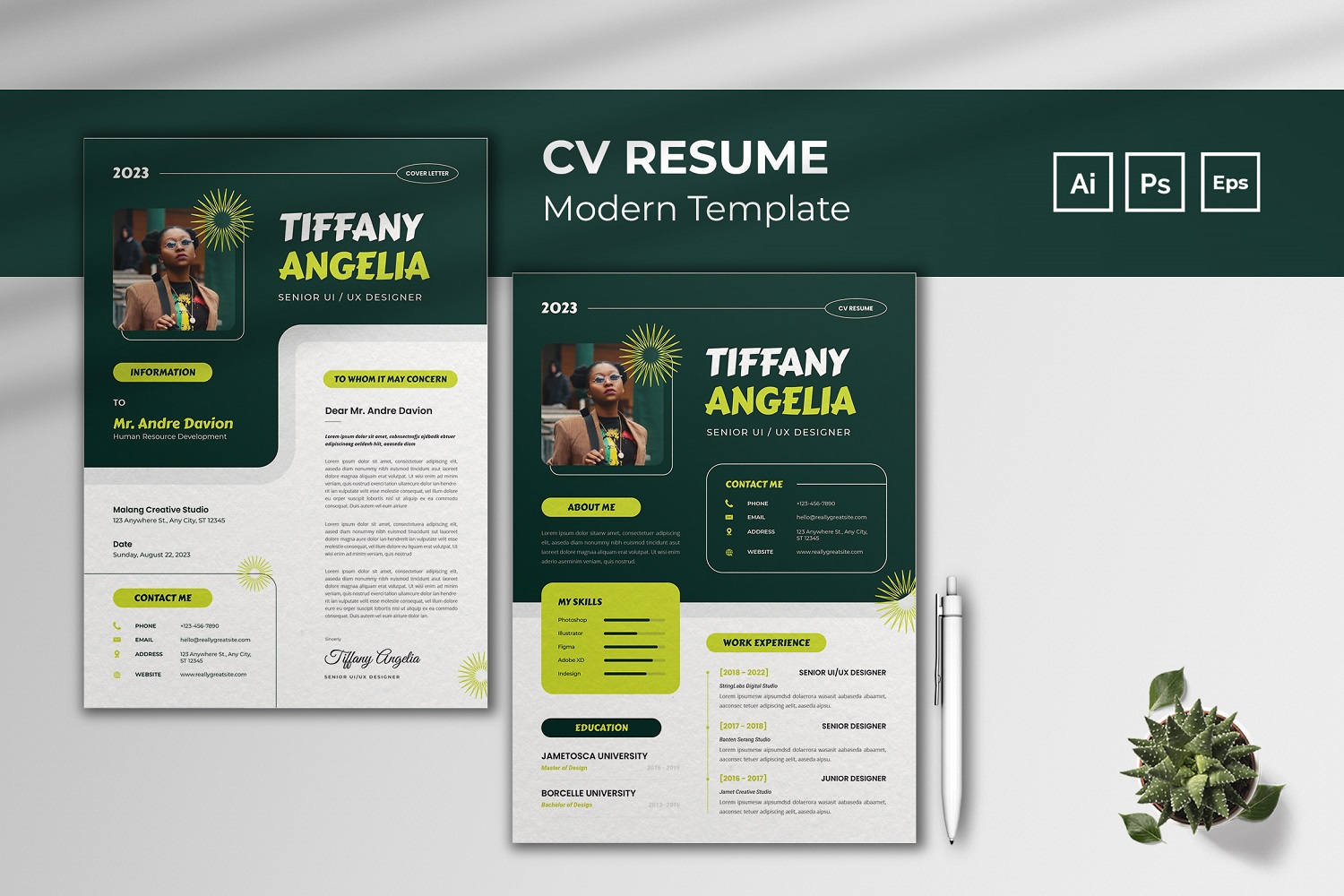 Senior UI UX CV Resume Template