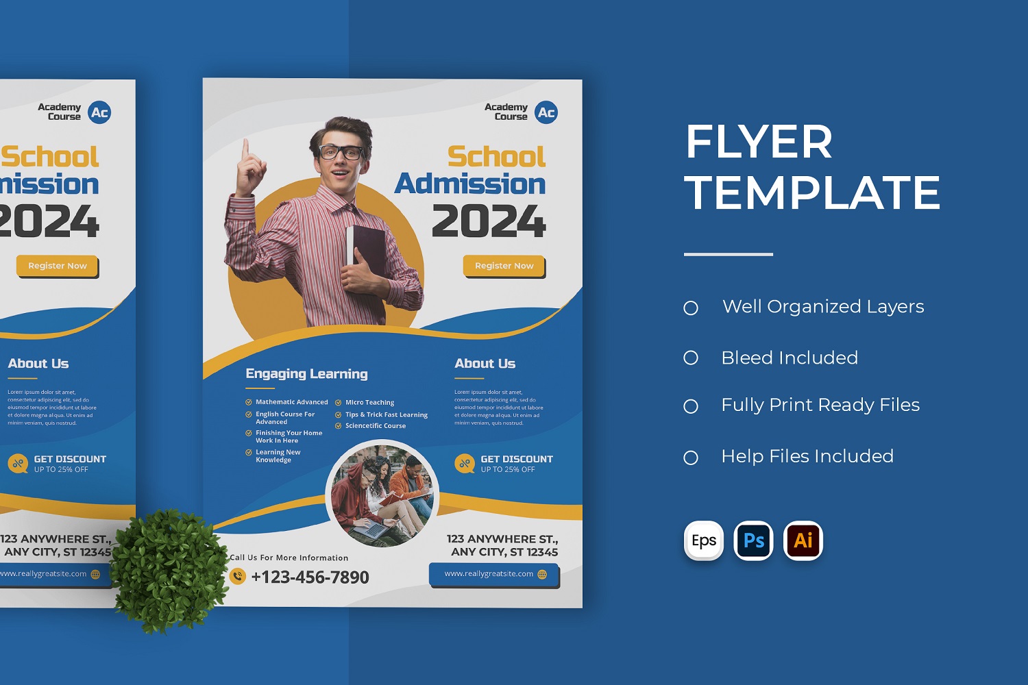 School Admission Flyer Print Template