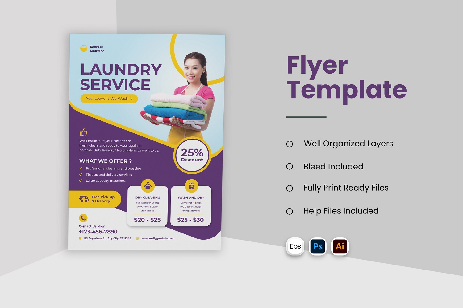 Laundry Service Flyer Template