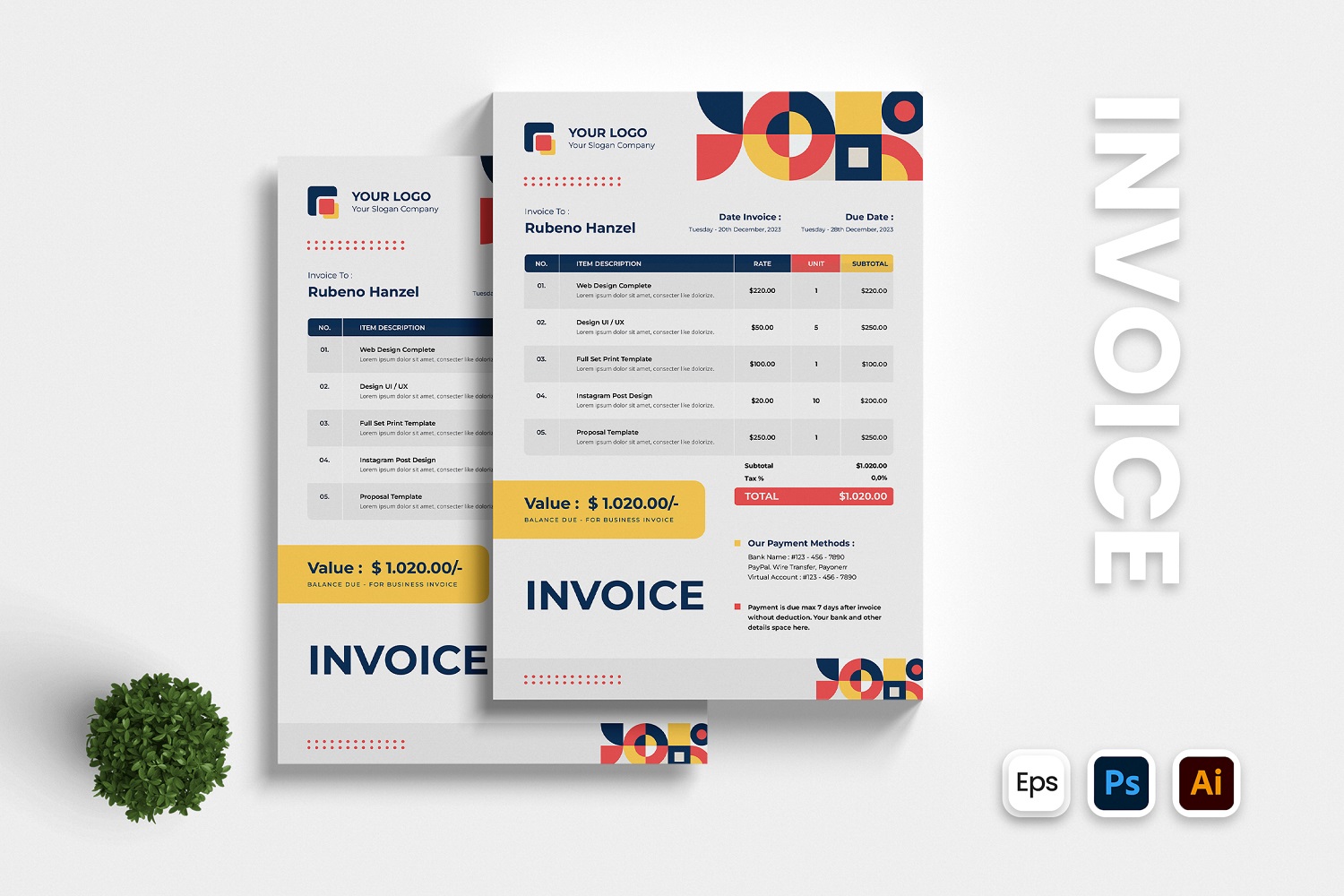 Geometry Concept Invoice Template