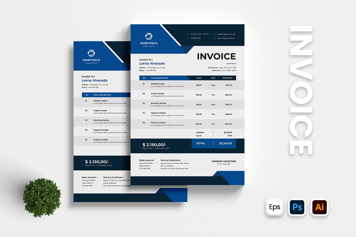 Modern Purchase Invoice Template