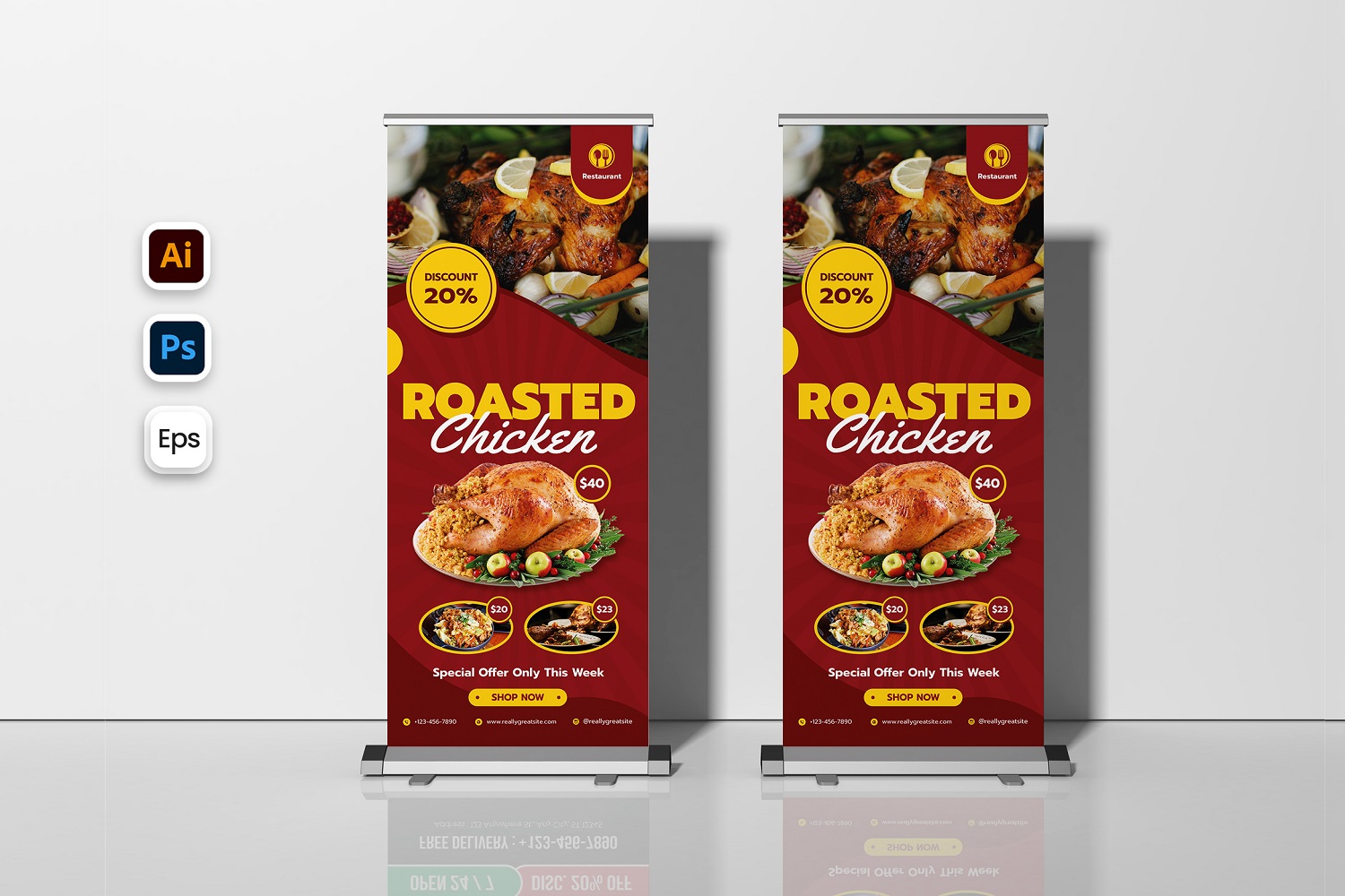 Chicken Food Roll Up Banner