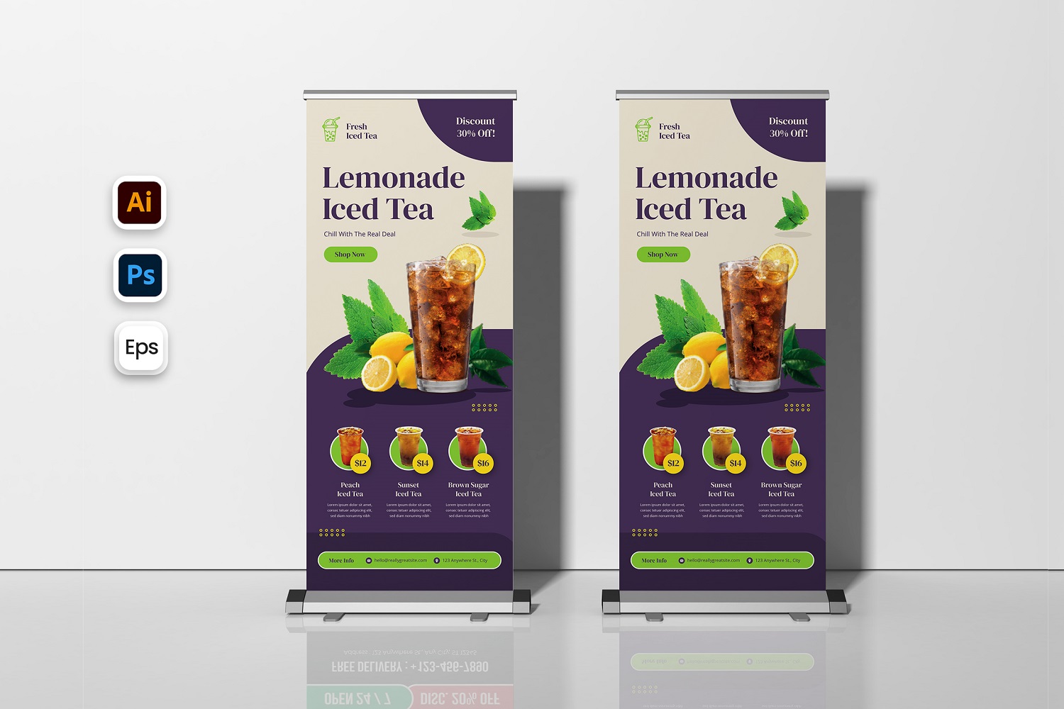 Promo Fresh Tea Roll Up Banner