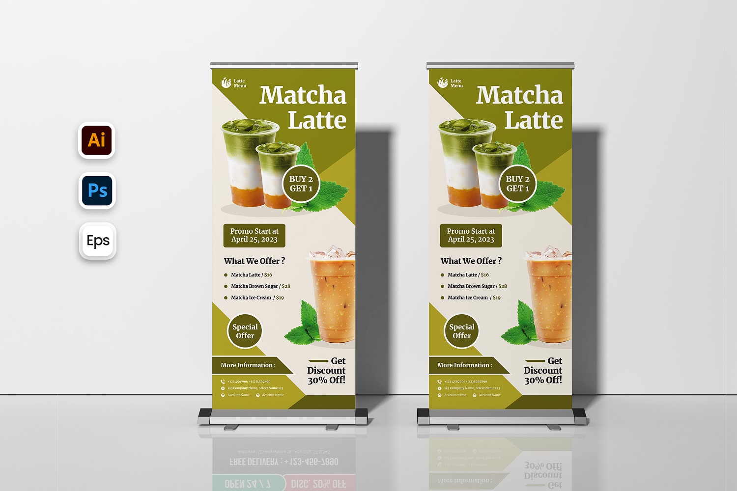 Matcha Latte Roll Up Banner