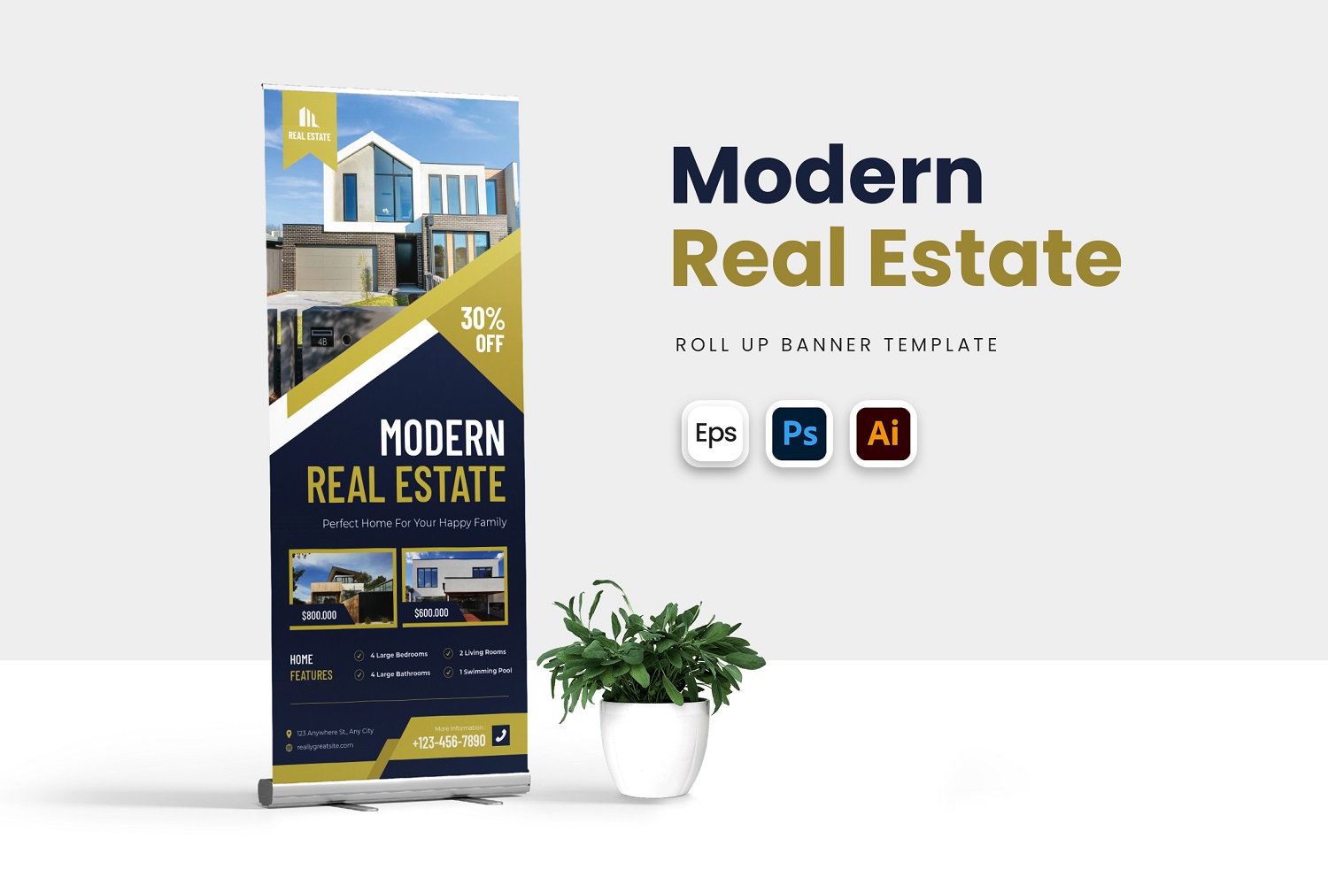 Modern Real Estate Roll Up Banner