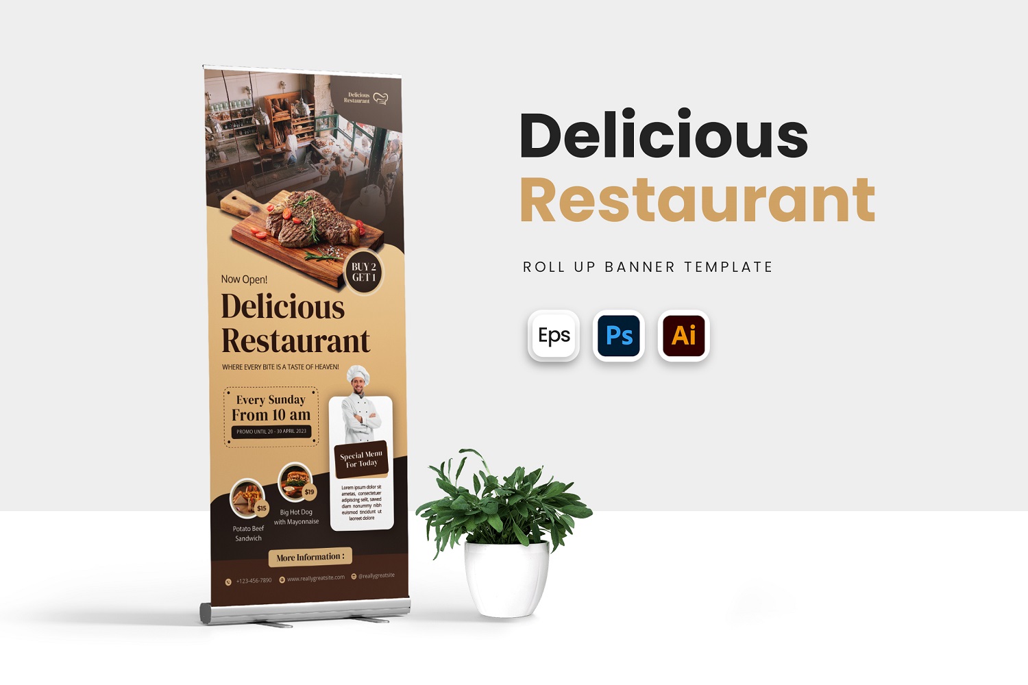 Delicious Resto Roll Up Banner