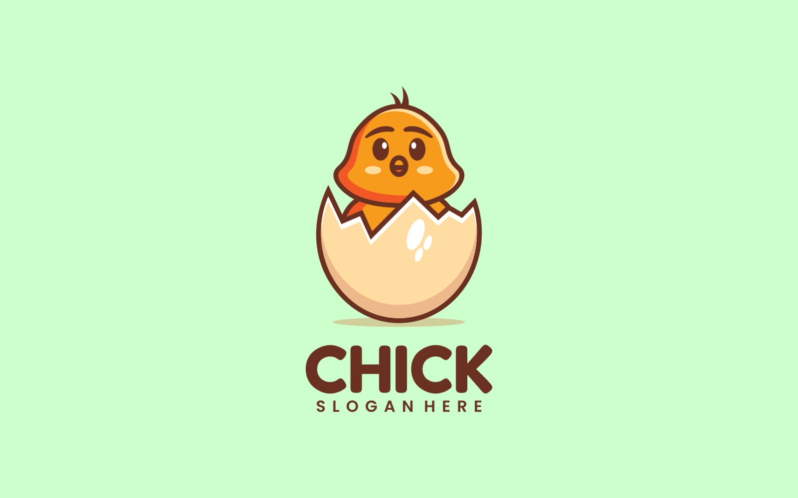 Chick Mascot Cartoon Logo Style
