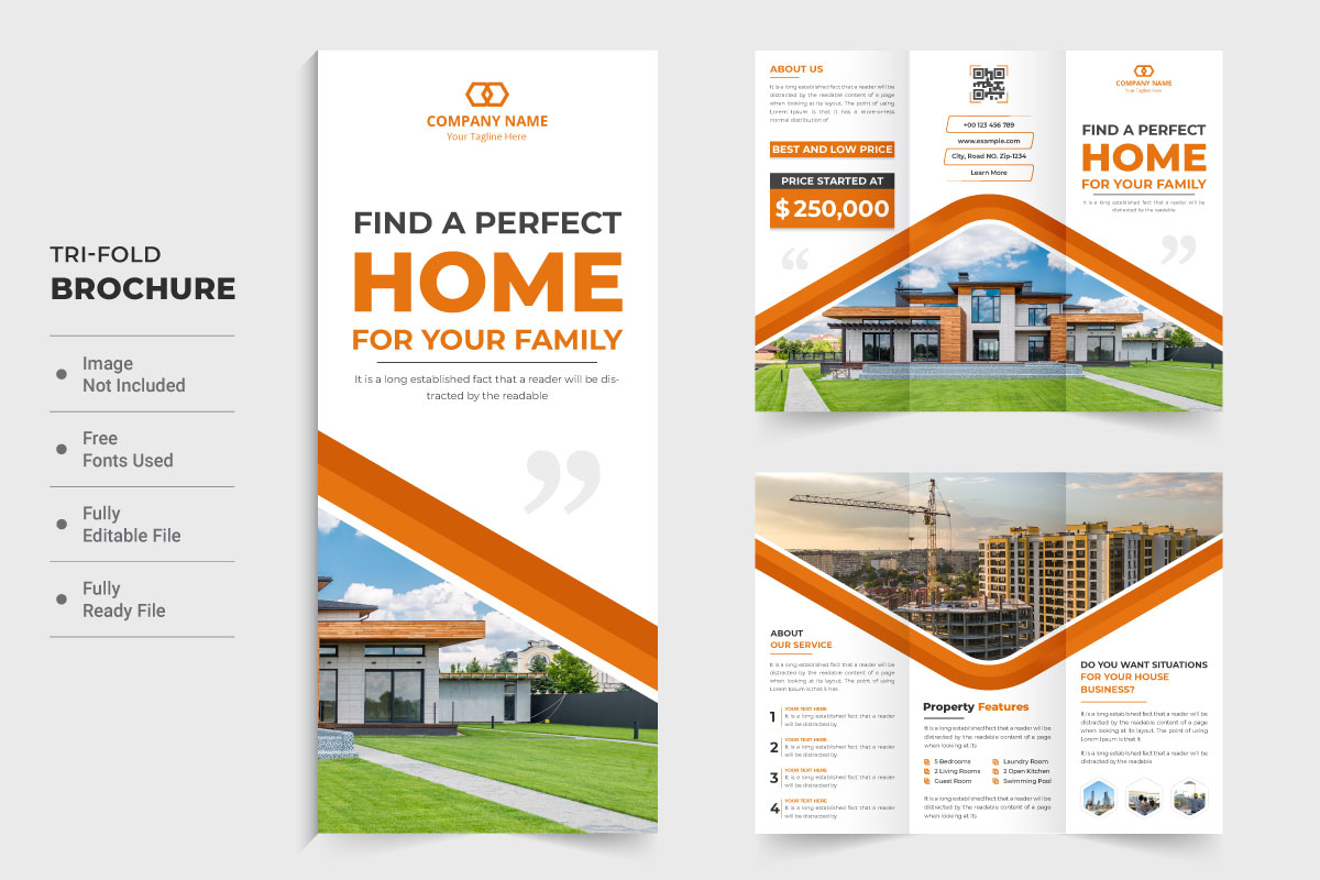 Home construction real estate brochure