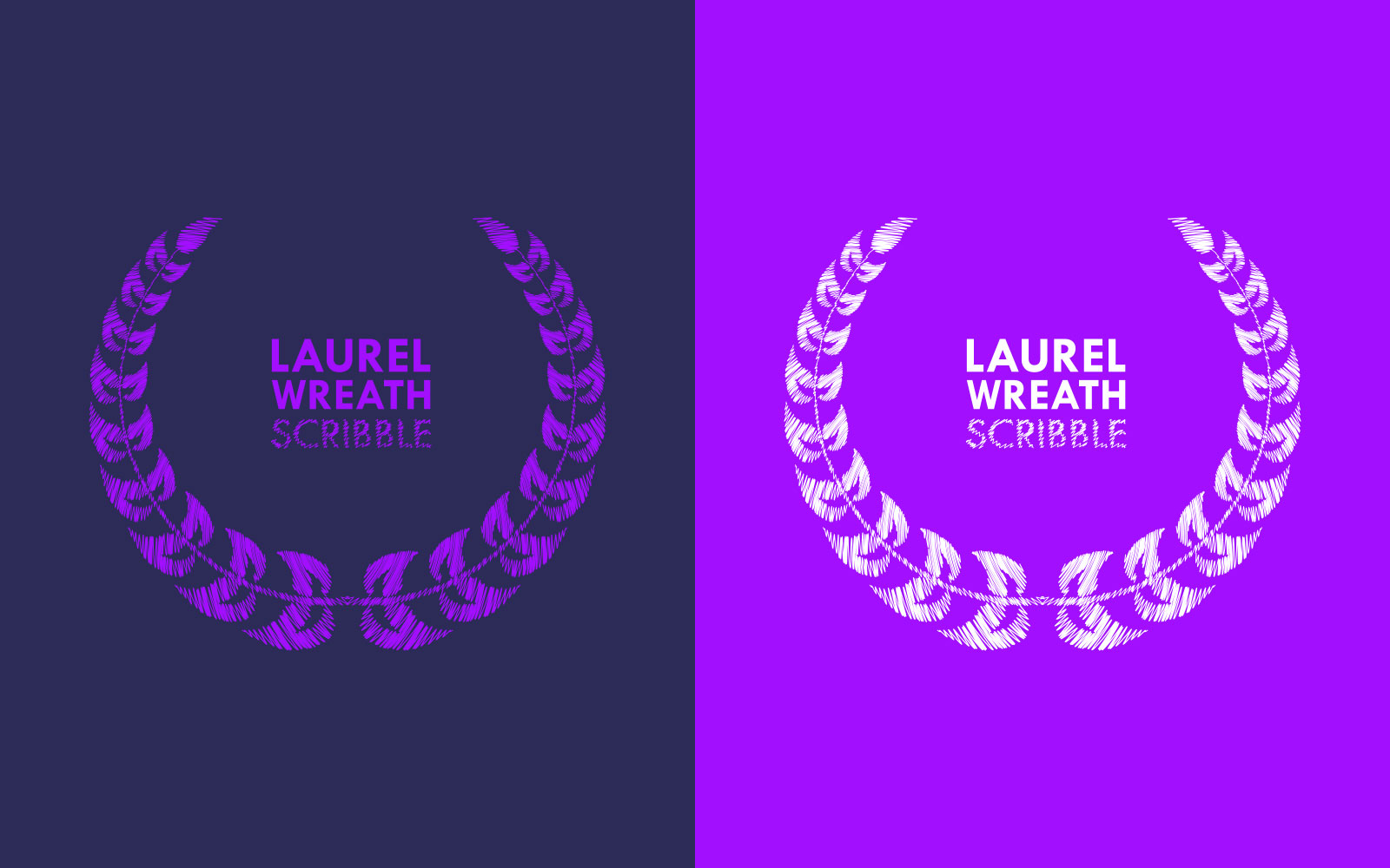 Laurel Wreath Scribble Texture Illustration