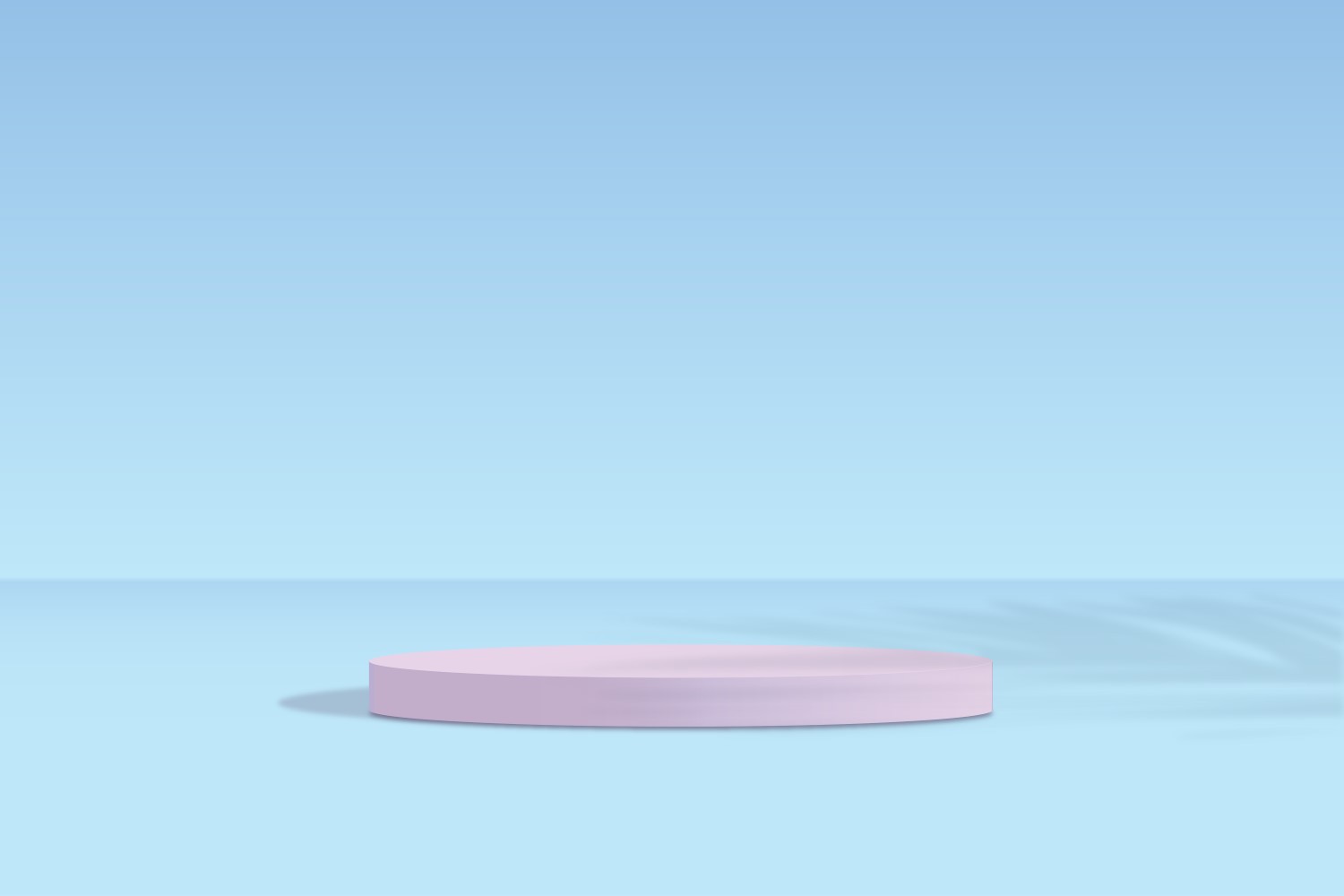 Circular podium stage and blue background 3d rendering