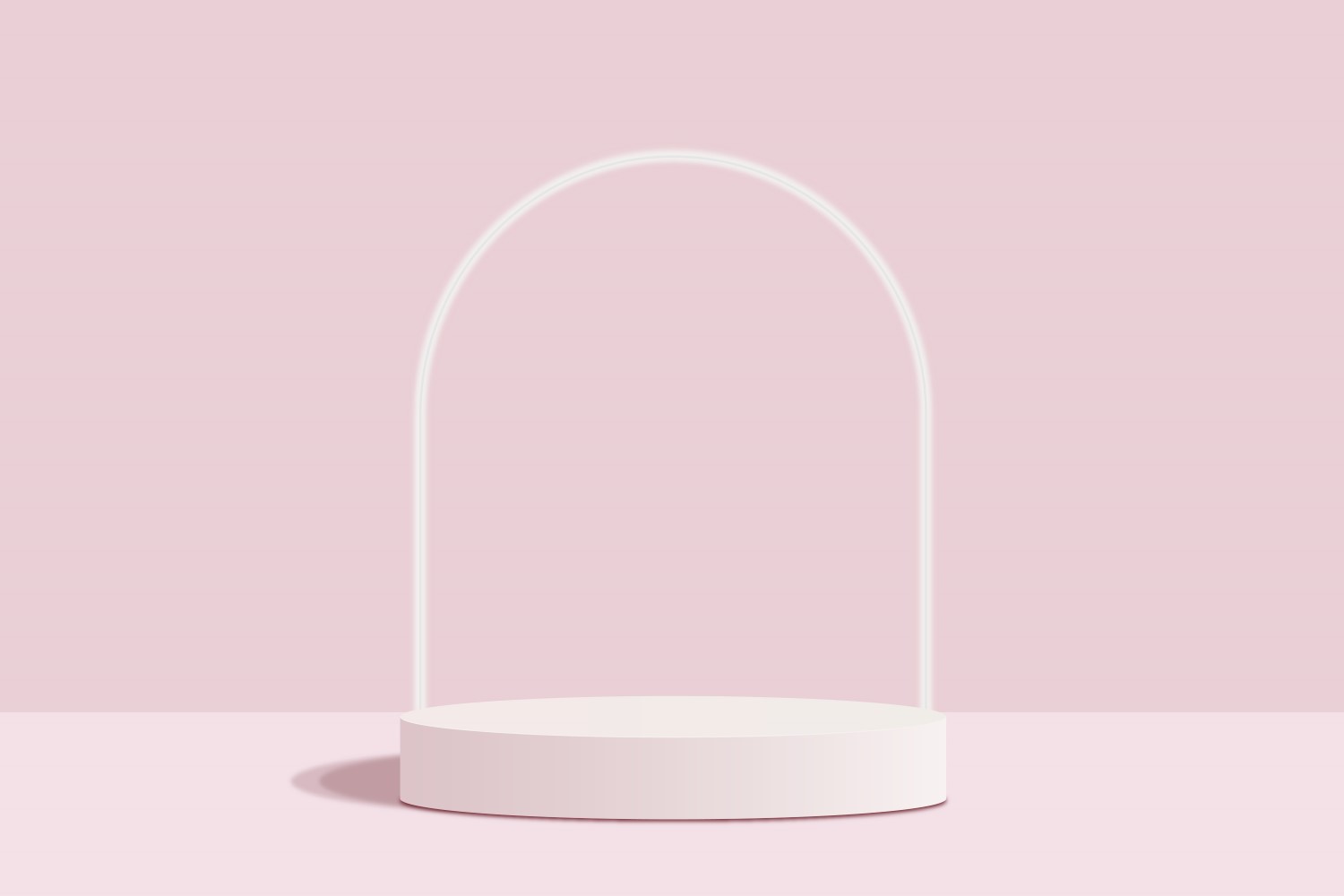 Circular podium with Pink color background