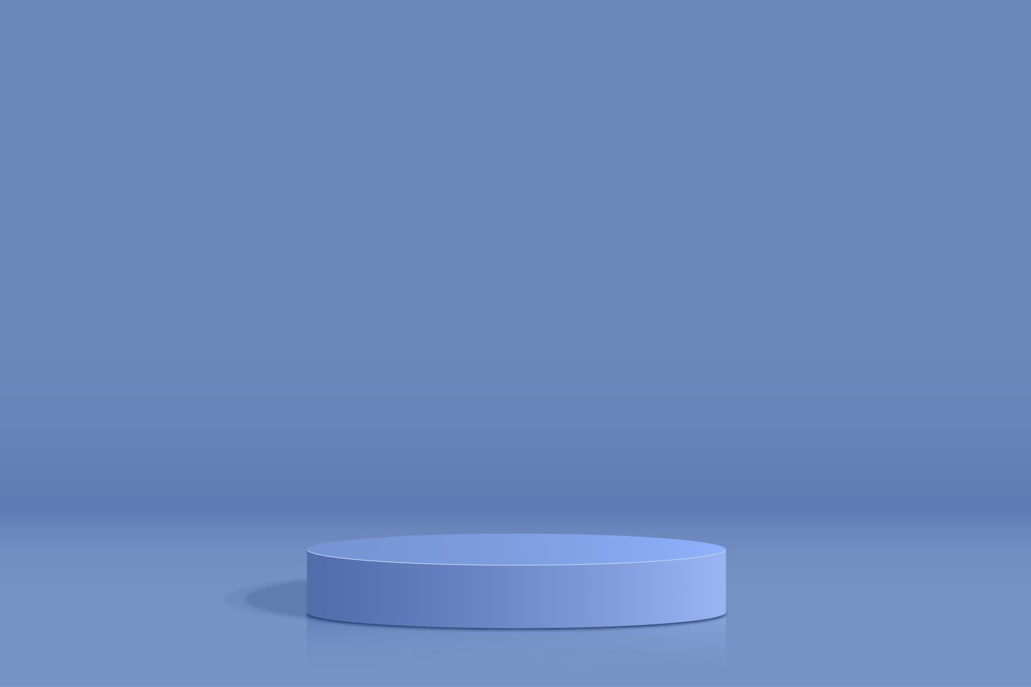 Circular podium with melt dark blue background