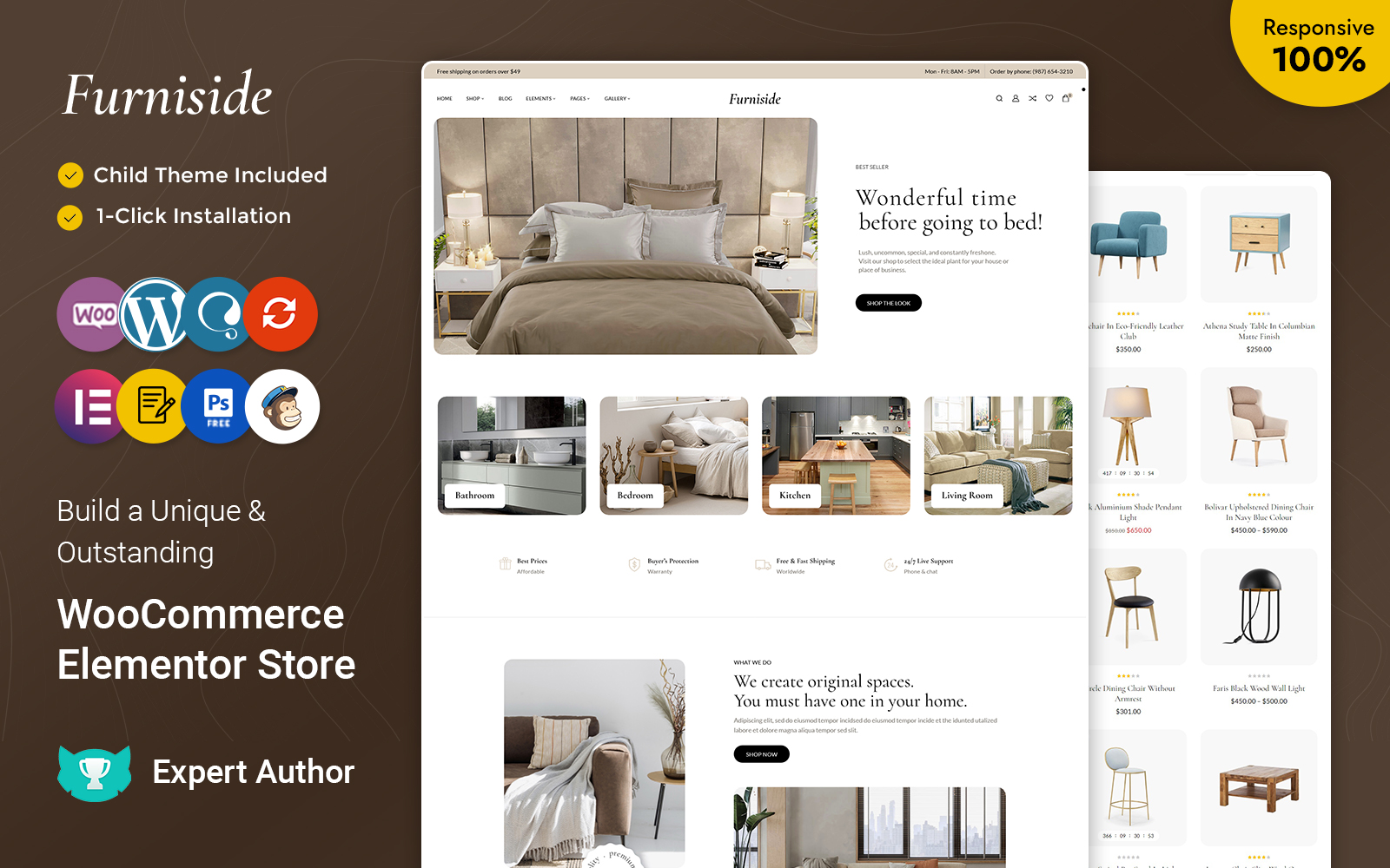 Furniside - The Furniture and Interior Premium WooCommerce Elementor Responsive Theme