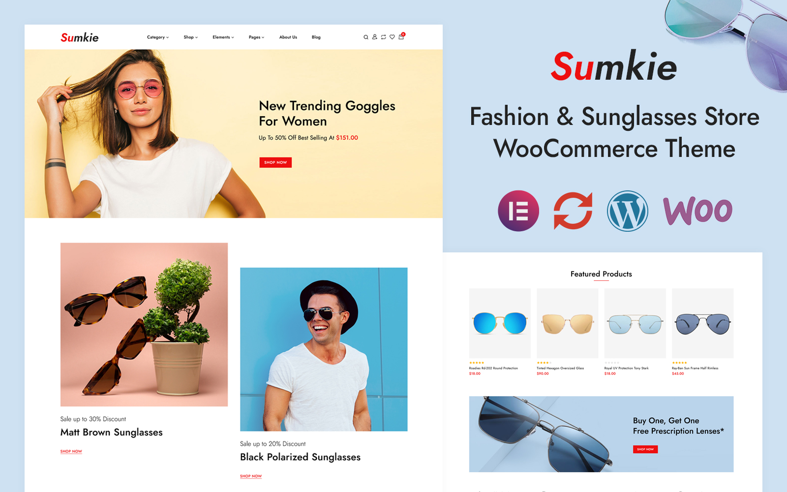 Sumkie - Goggles & Sunglasses Elementor WooCommerce Responsive Theme