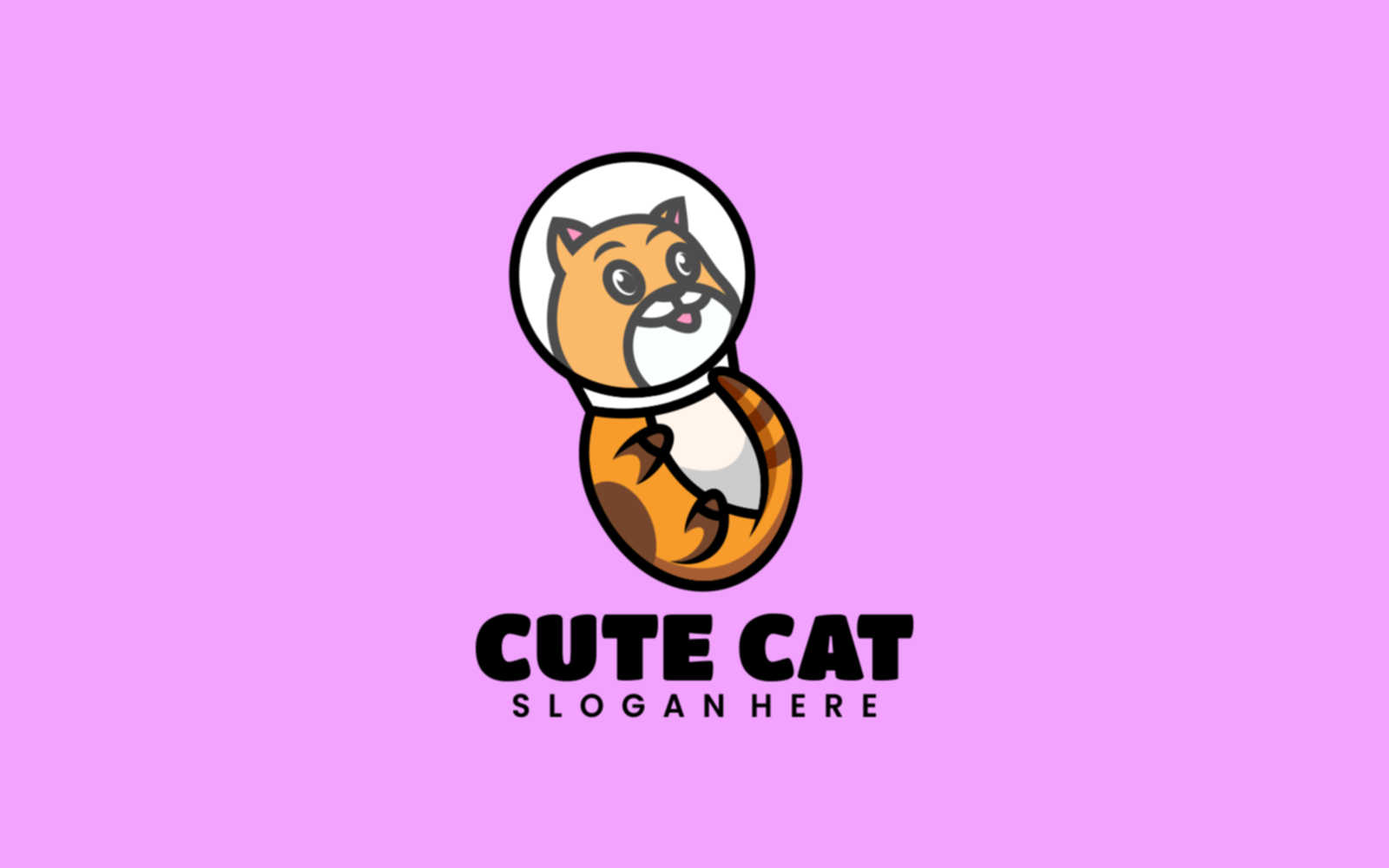 Cute Cat Simple Mascot Logo 1