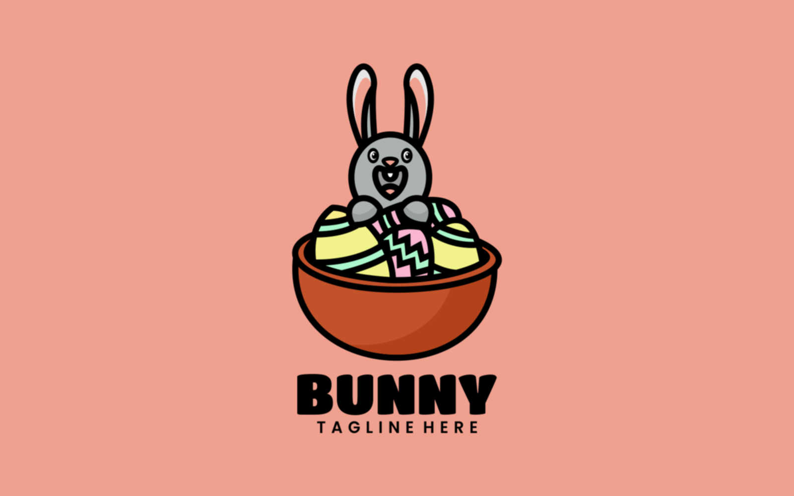 Bunny Mascot Cartoon Logo Design