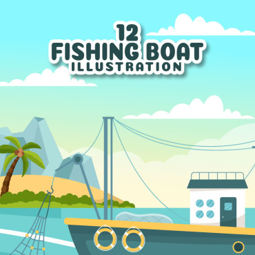 Boat Fishing Illustrations Templates 318997