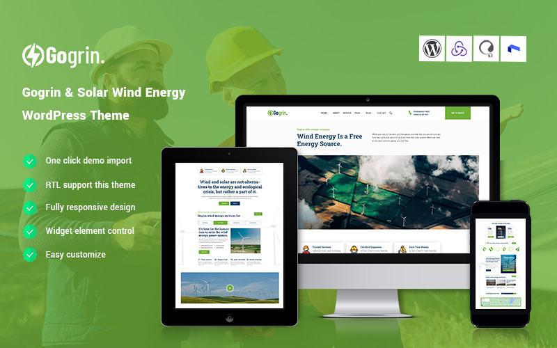 Gogrin - Solar & Wind Energy WordPress Theme