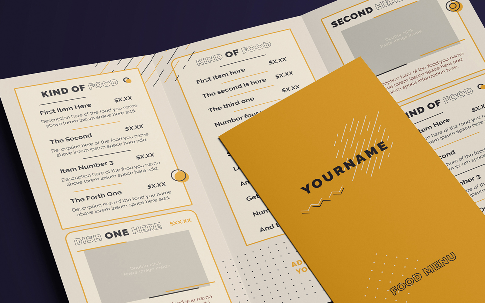 Urban Modern Food Menu Stationery