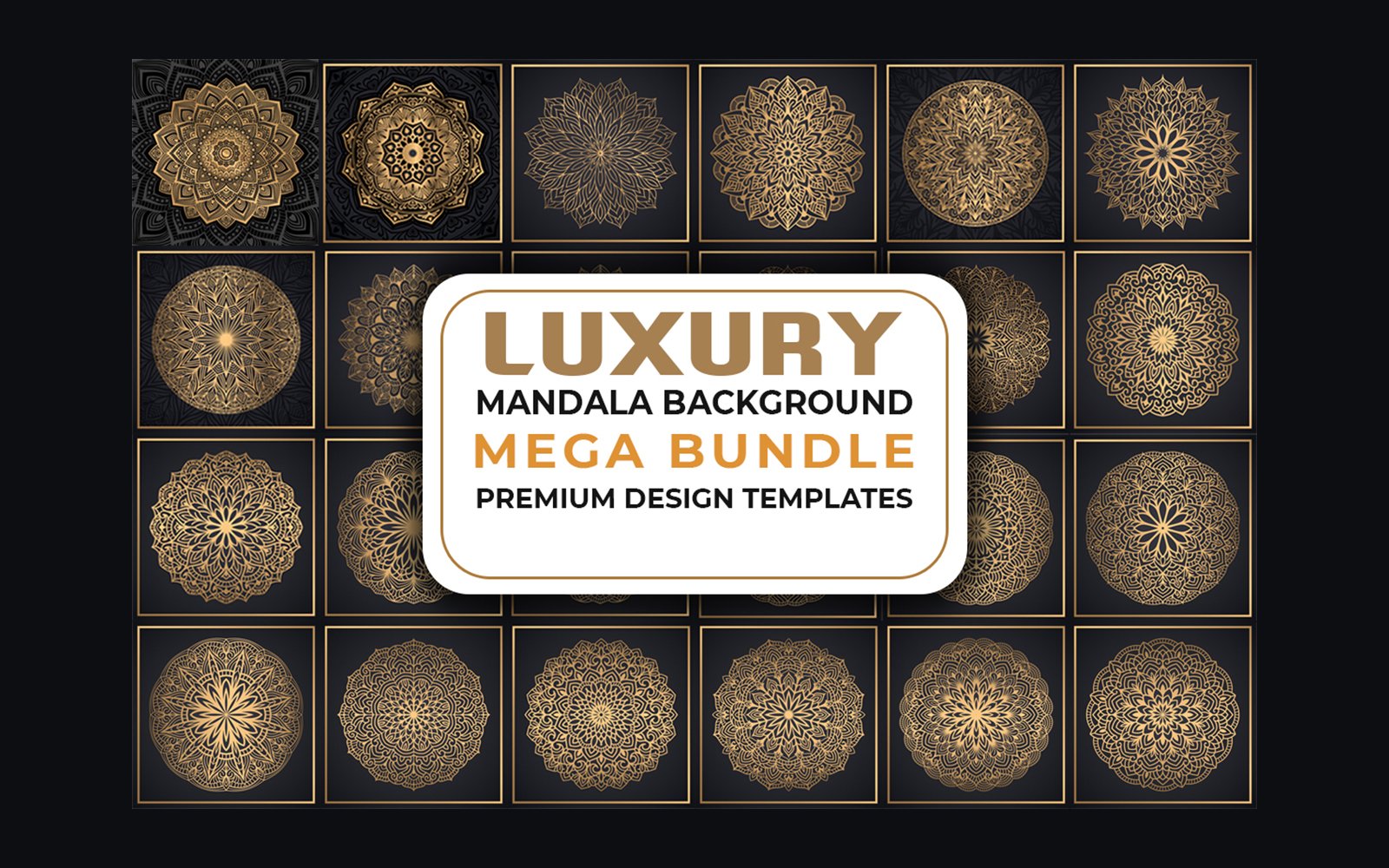 Luxury Mandala Background For Invitation Card Mega Bundle