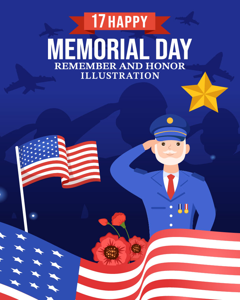 17 Memorial Day Vector Illustration