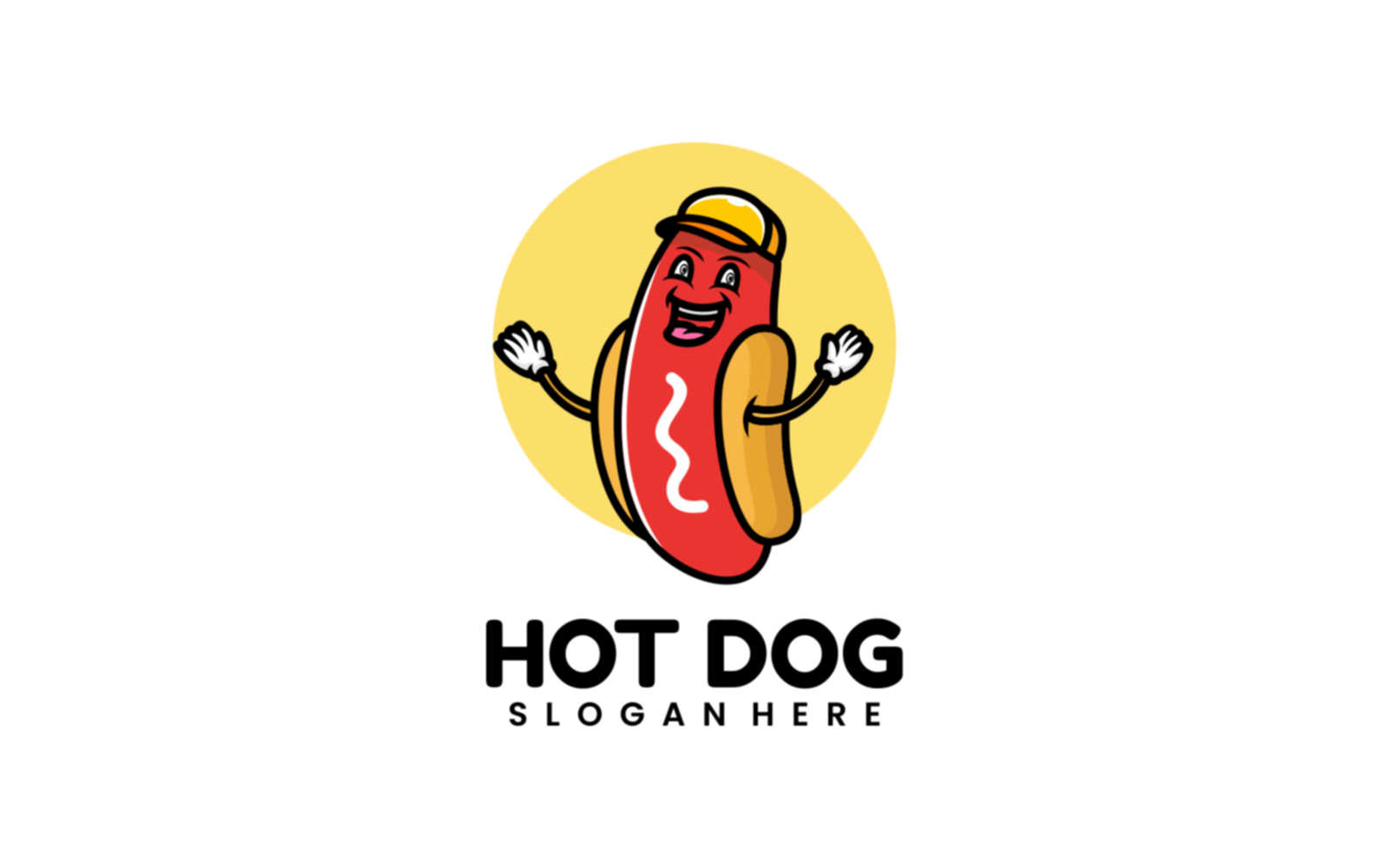Hotdog Cartoon Logo Style