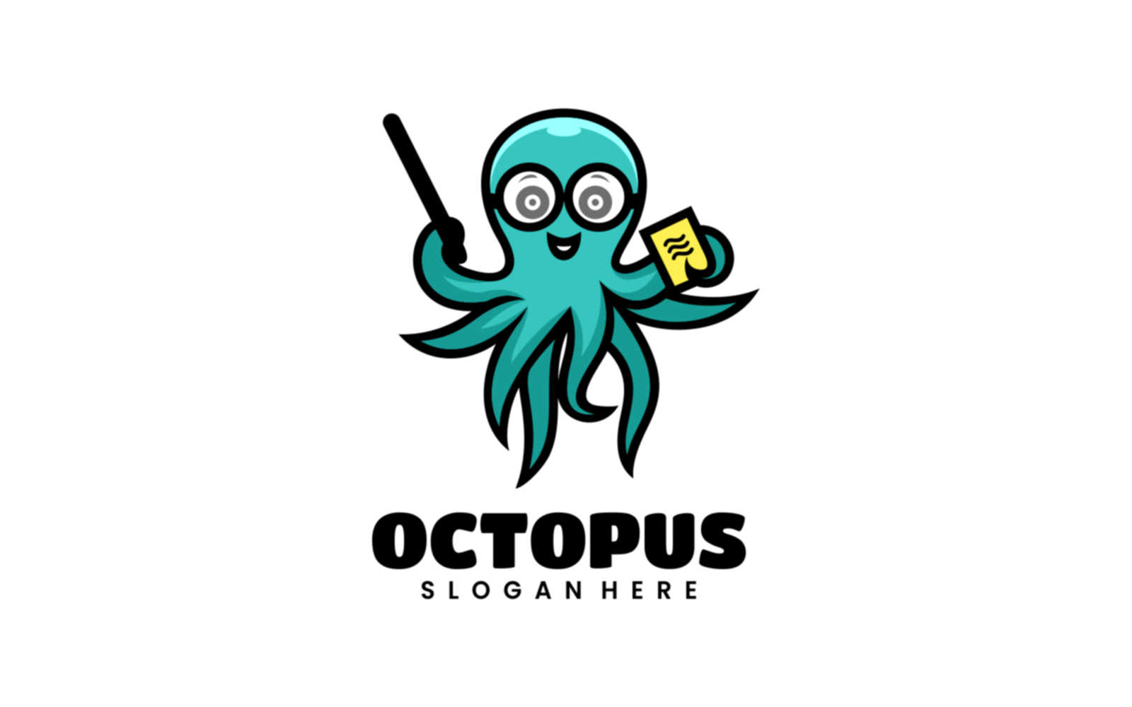 Octopus Mascot Cartoon Logo Design