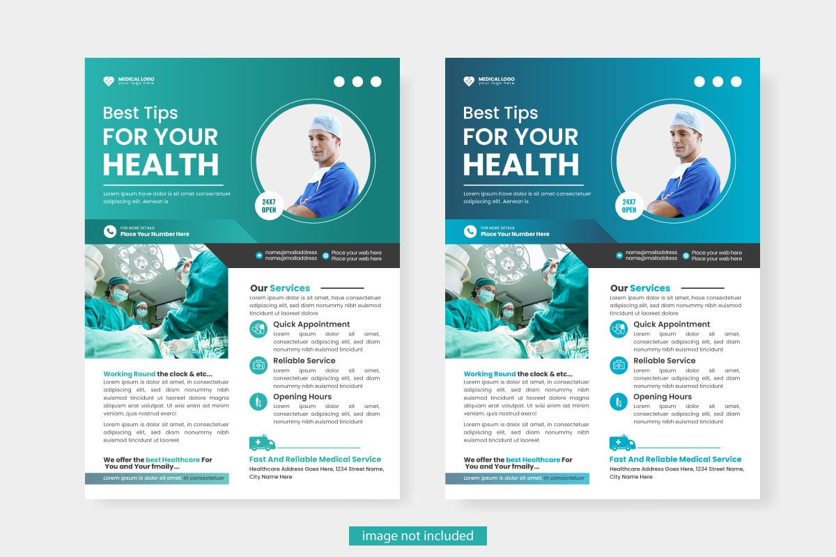 healthcare square flyer or  banner with doctor theme  design idea