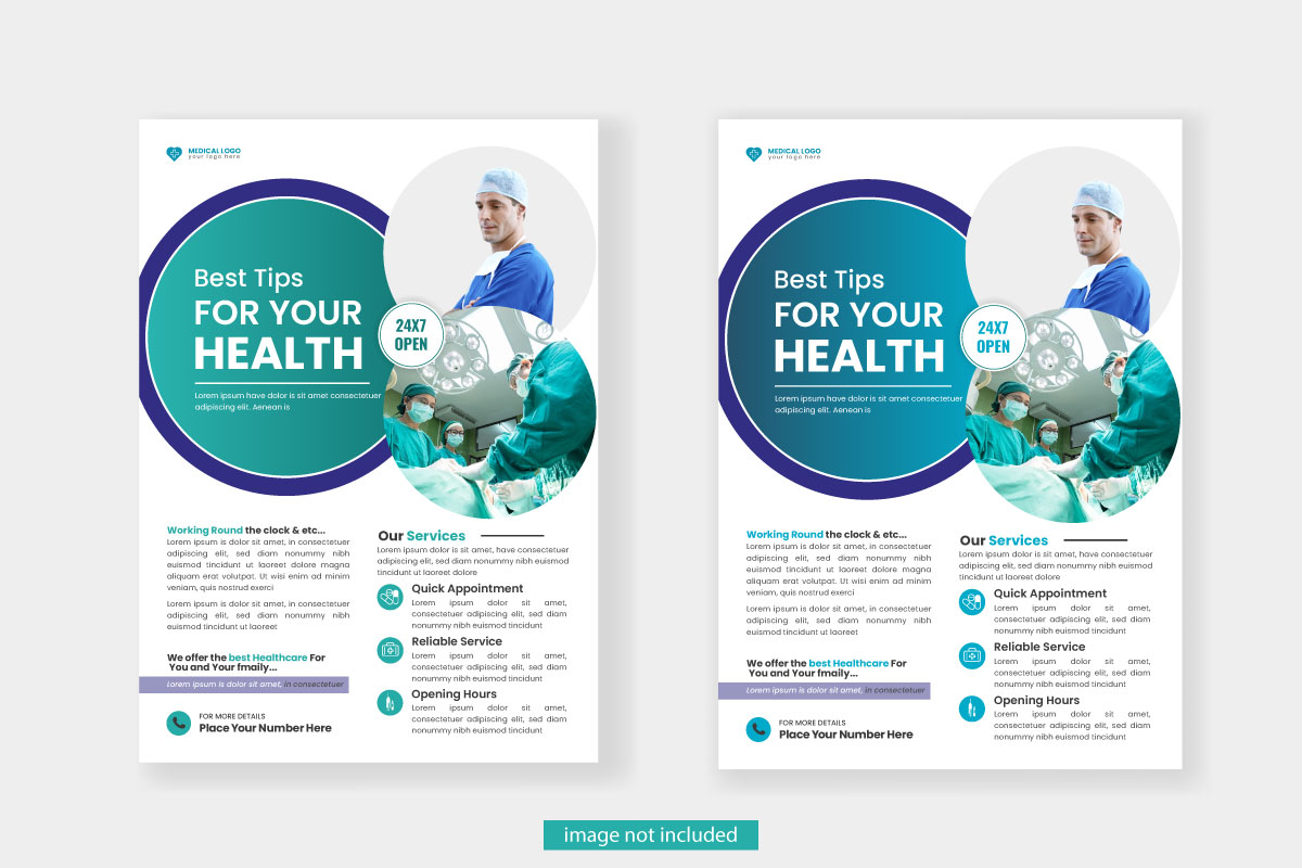 healthcare square flyer or  banner with doctor theme  concept