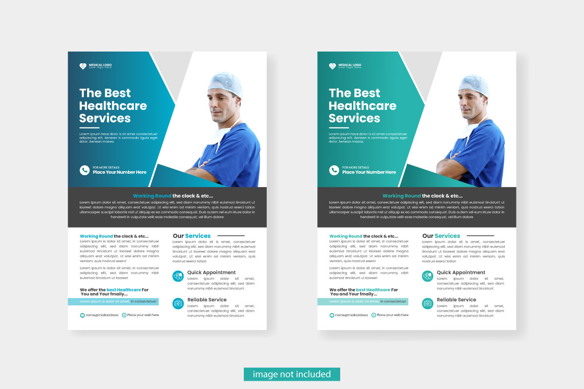 Vector Healthcare square flyer or  banner with doctor theme  design