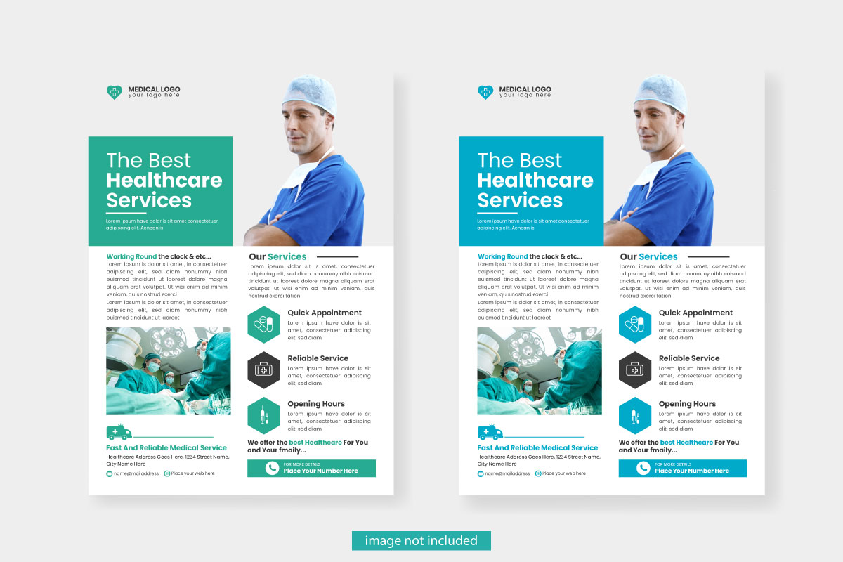 Vector Healthcare square flyer or  banner with doctor theme   idea