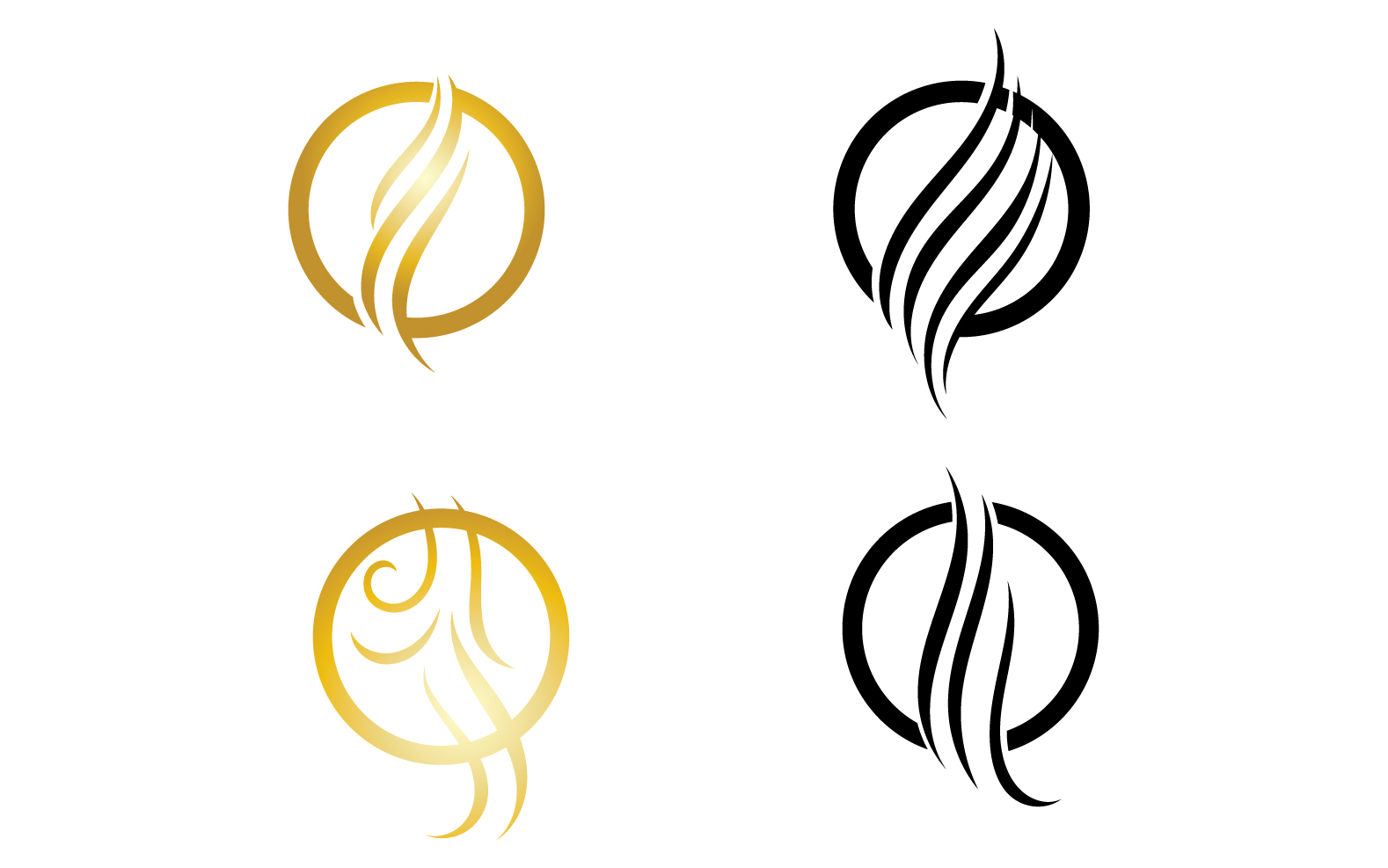 Hair line wave design  logo and symbol vector v54