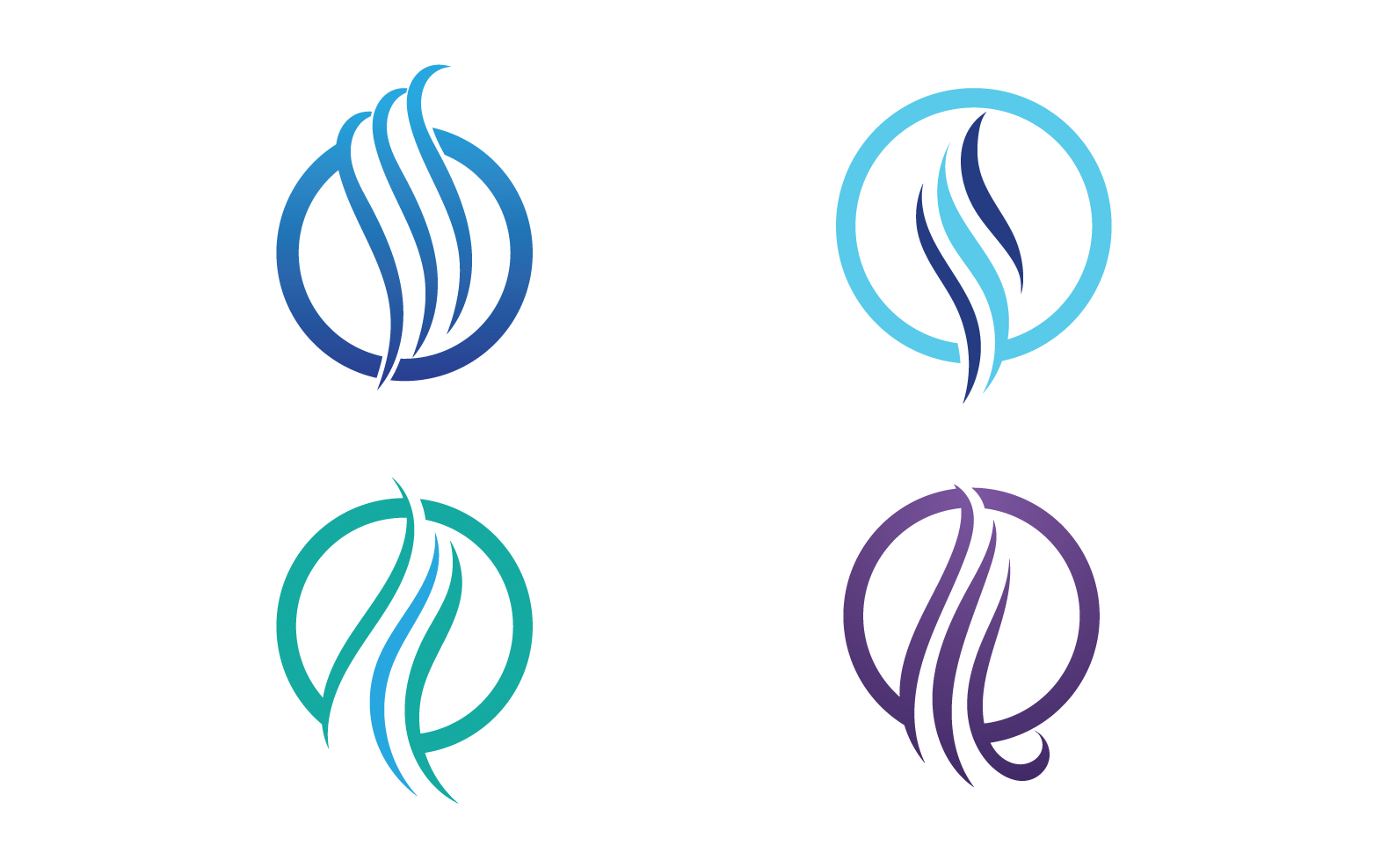 Hair line wave design  logo and symbol vector v56