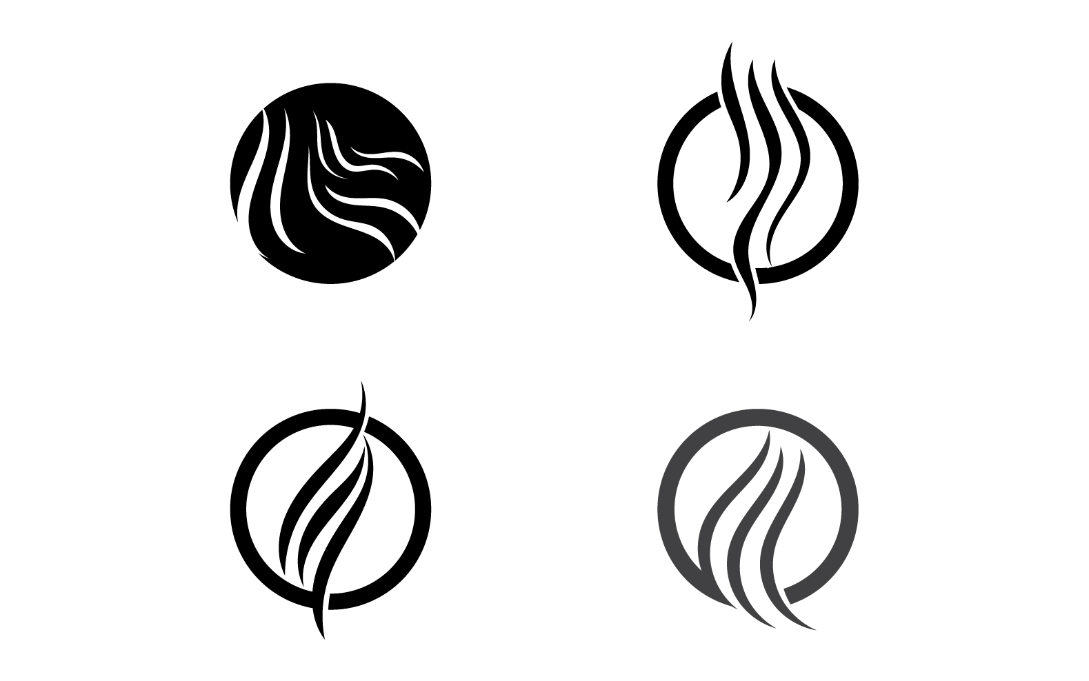 Hair line wave design  logo and symbol vector v60