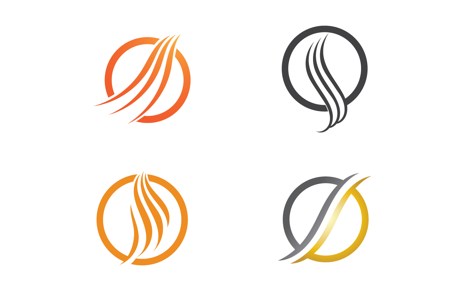 Hair line wave design  logo and symbol vector v64