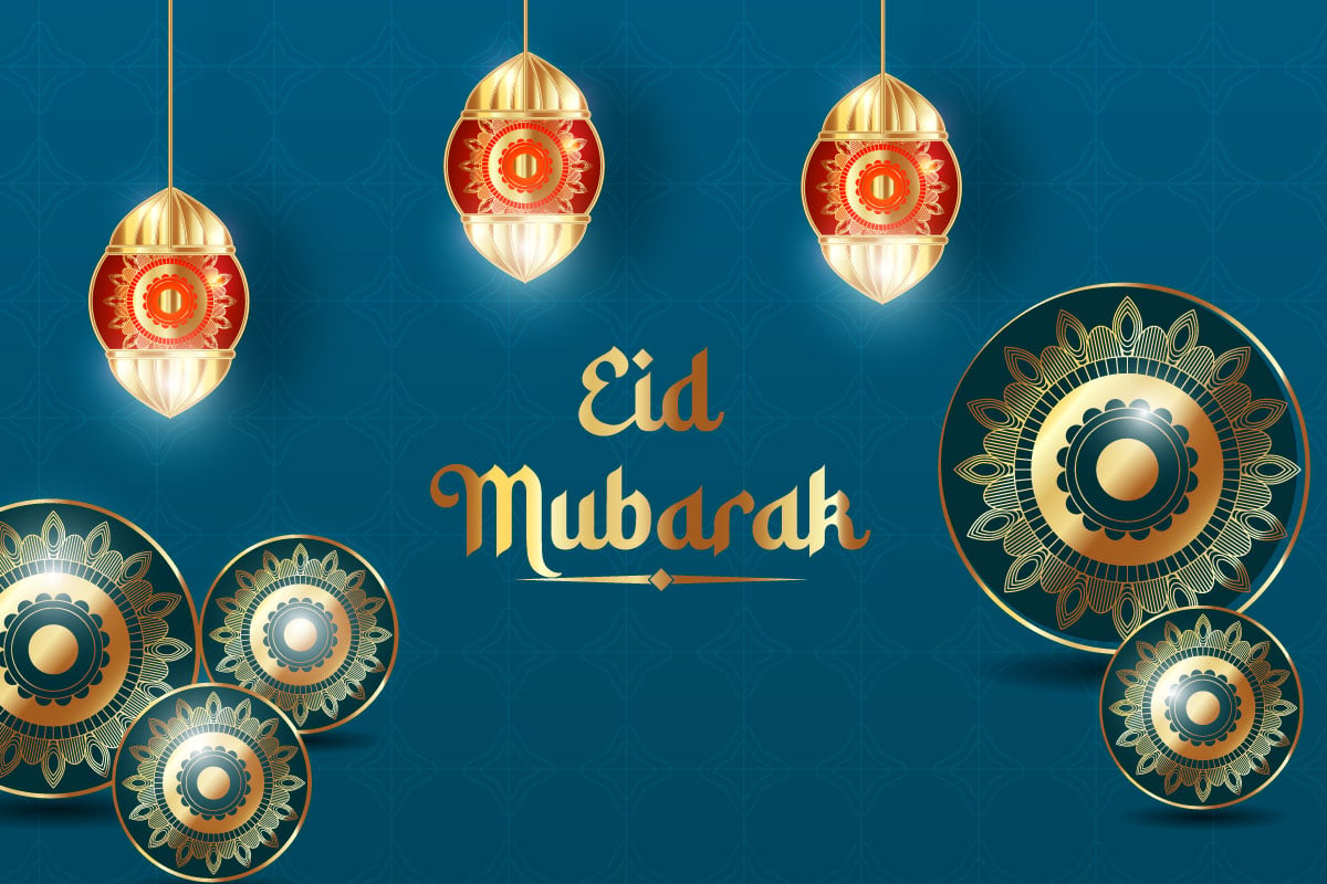 Eid Mubarak Celebratory Illustration