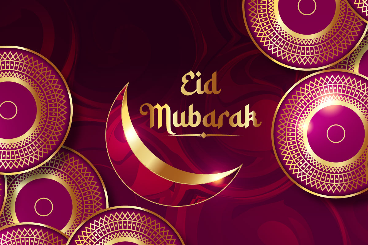 Artistic Eid Mubarak Islamic Festival Religious Background Design Vector