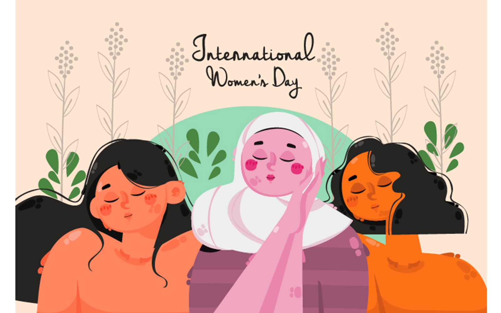 Women's Day Greeting Background Illustration