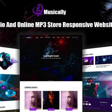 Band Music Responsive Website Templates 319784