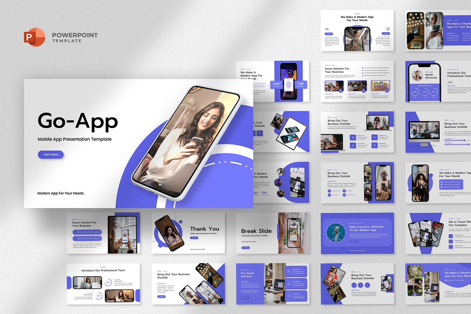 Go - Mobile App PowerPoint Template