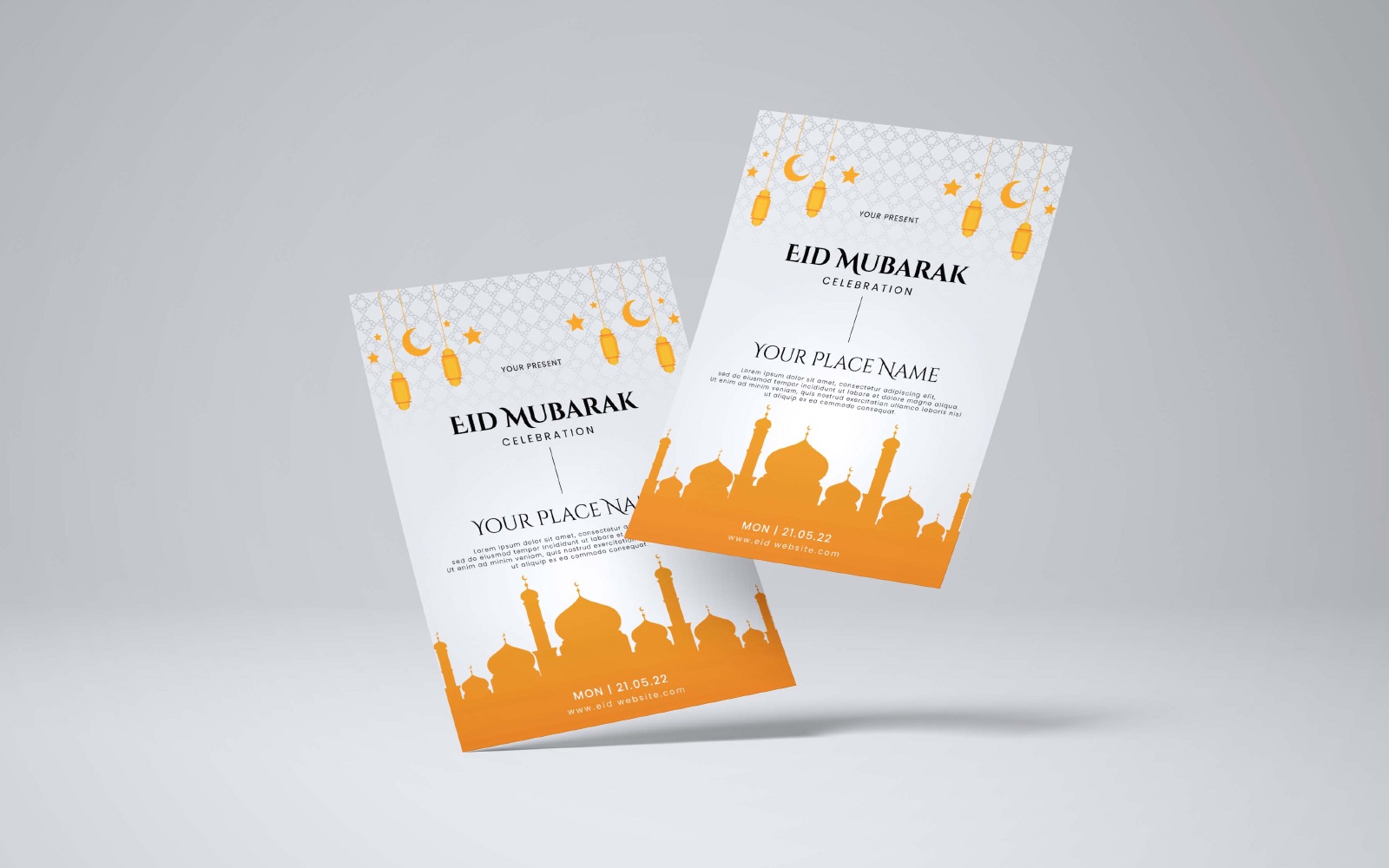 Eid Mubarak Celebration Flyer Template
