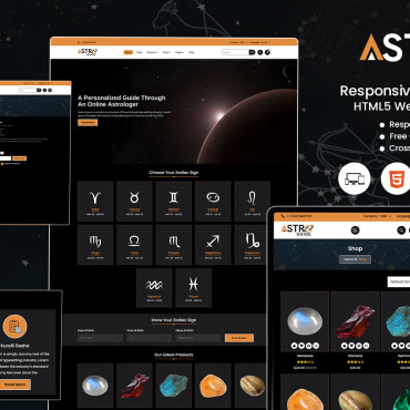 Astrology Astronomy Responsive Website Templates 320324