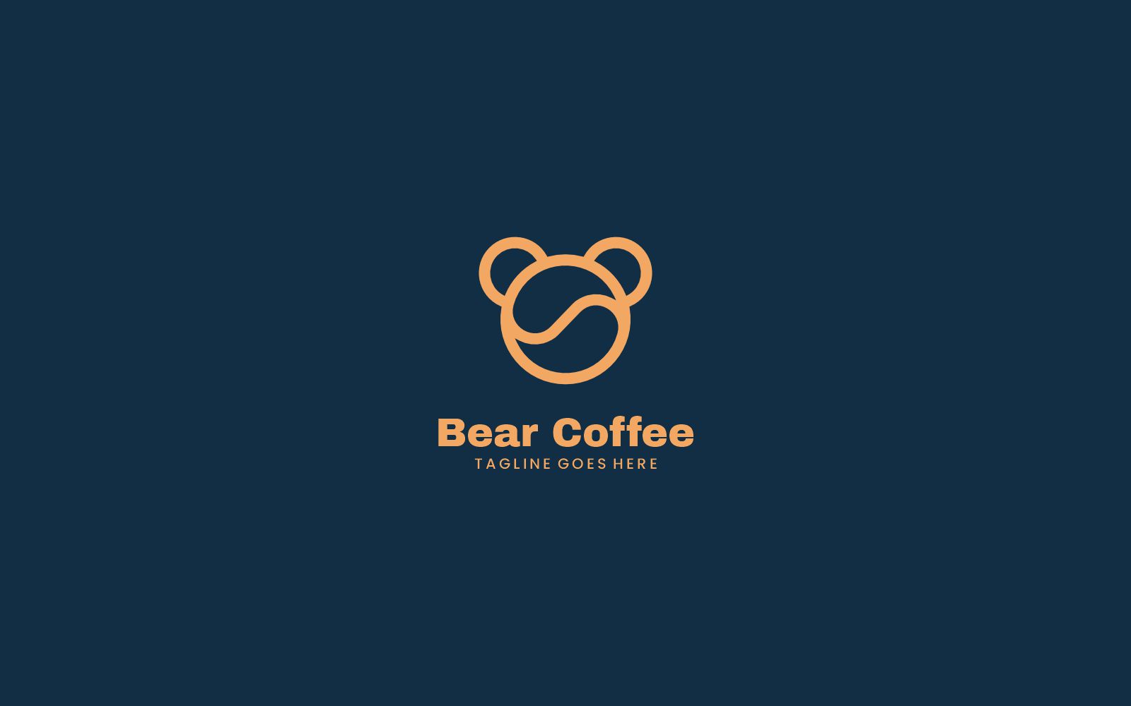 Bear Coffee Line Art Logo