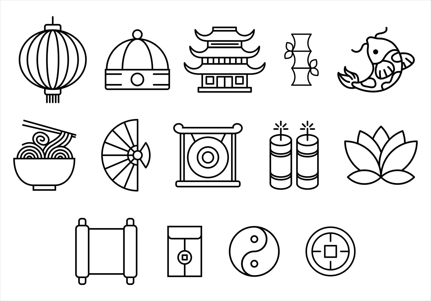 Chinese Graphic Elements (Outline)