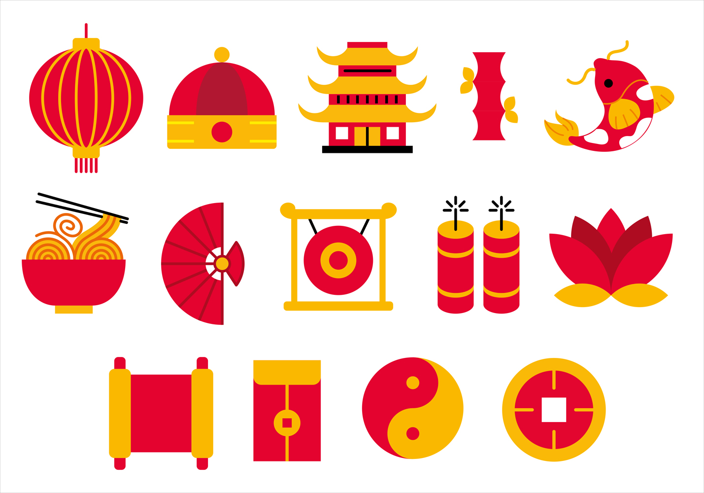 Chinese Graphic Elements (Flat)