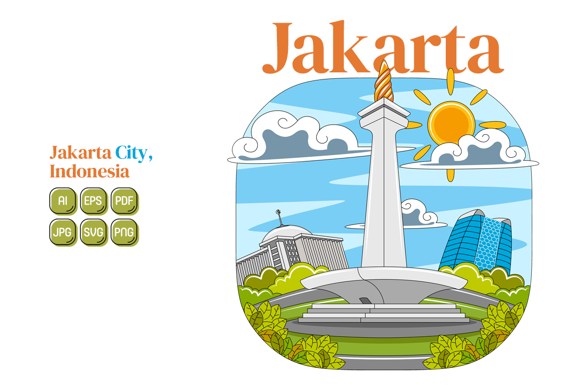 Jakarta City Vector Illustration