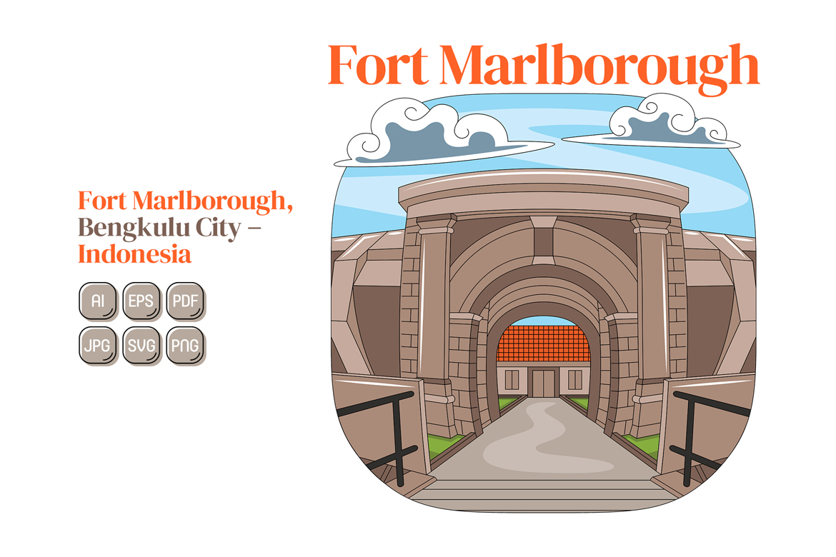 Fort Marlborough Vector Illustration