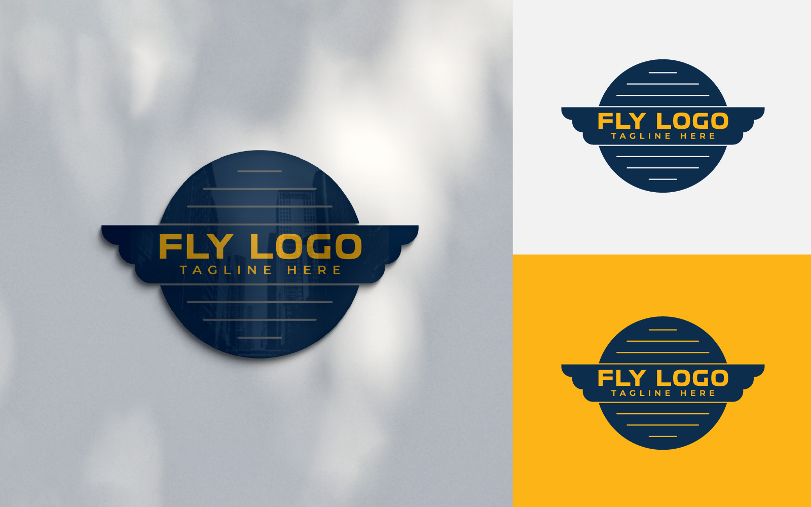 Fly Wings Circle Logo Design Template